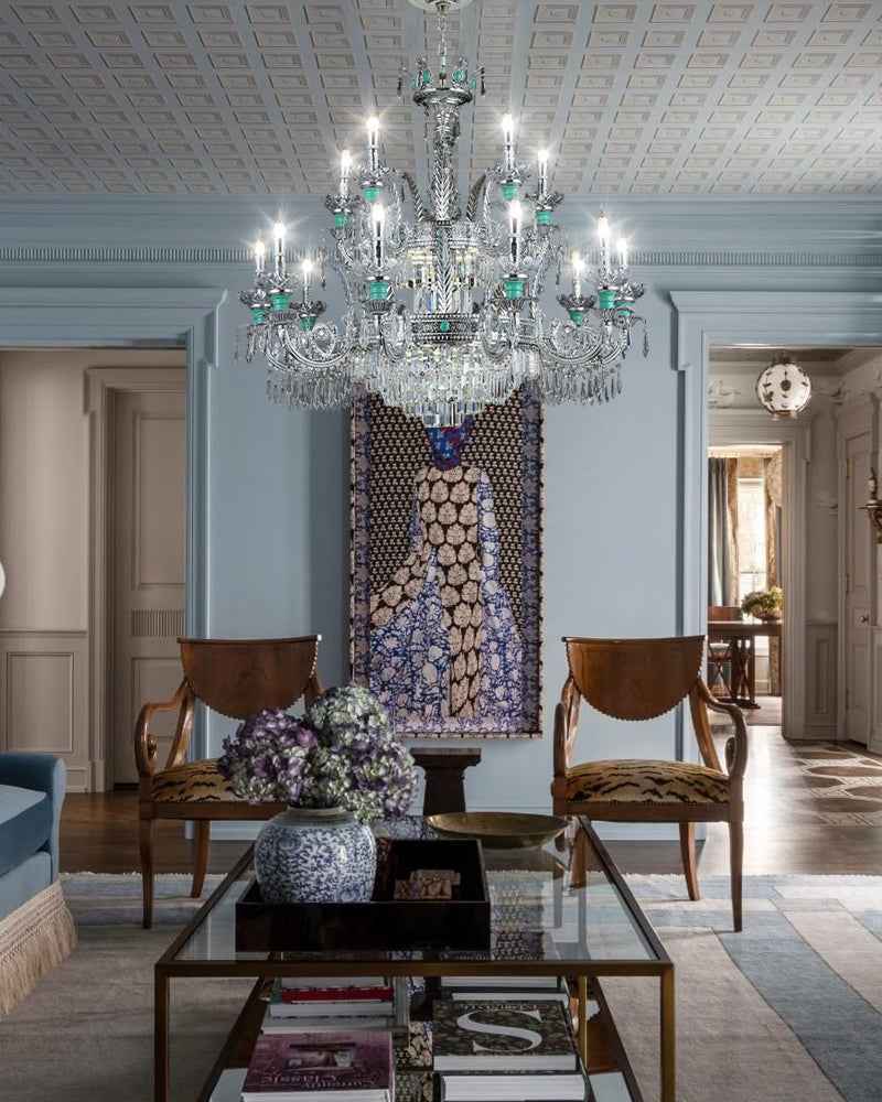 Lightsstory Series Classic Crystal chandelier | Translucent Hand-blown Crystal Handing Light Finish for Dining Rooms, Living Rooms and Bedroom