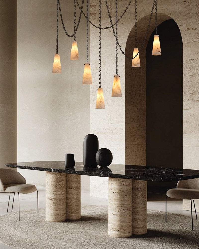 LightsStory Geometric Alabaster Pendant Light - Statement Cone