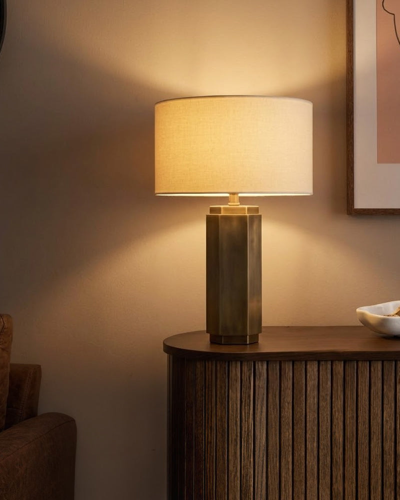 LightsStory Signature Round Column Table Lamp - Black & White - LightsStory Chandeliers & Crystal Lighting - USA