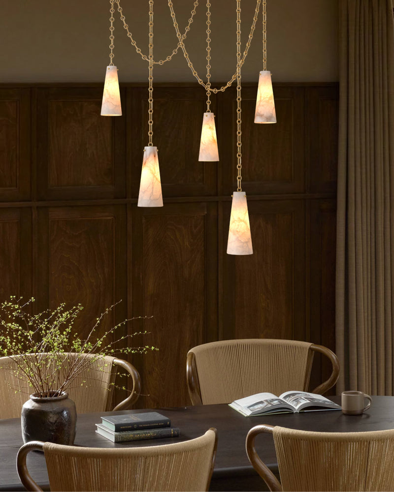 LightsStory Geometric Alabaster Pendant Light - Statement Cone