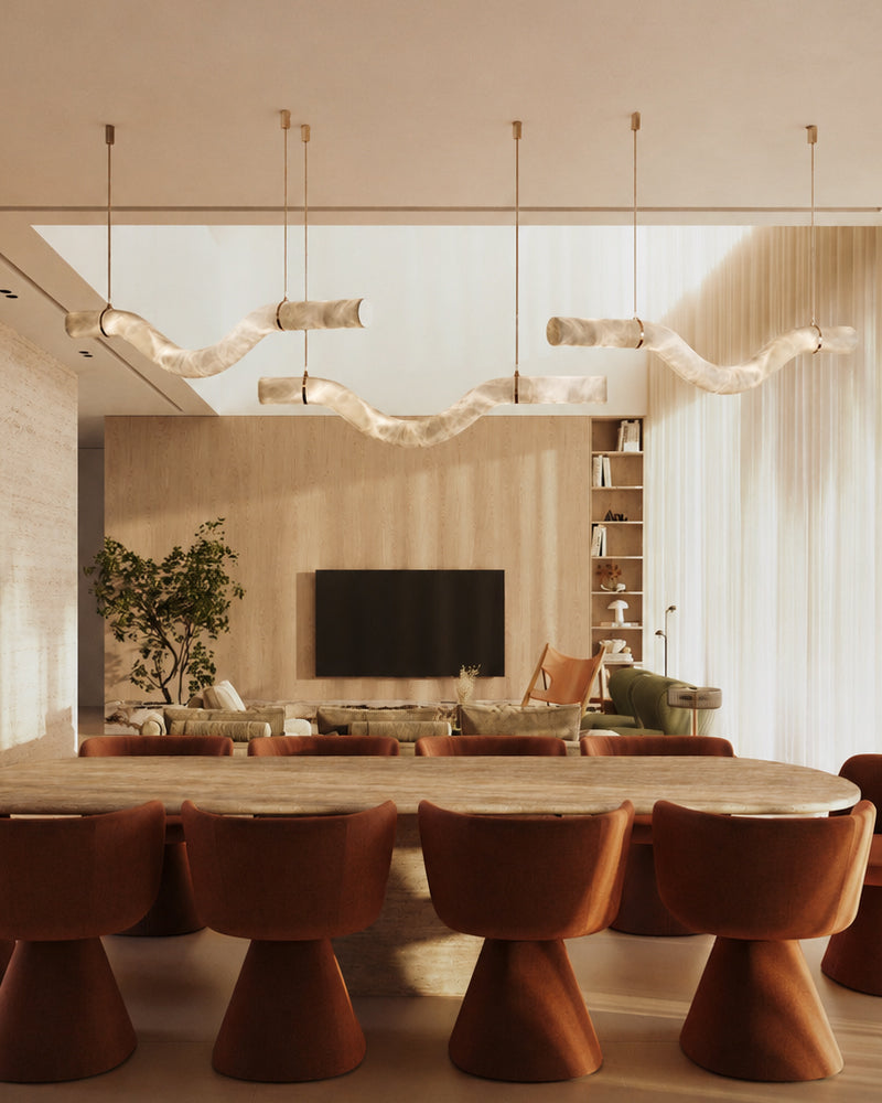LightsStory Linear Alabaster Pendant Light - Serene White