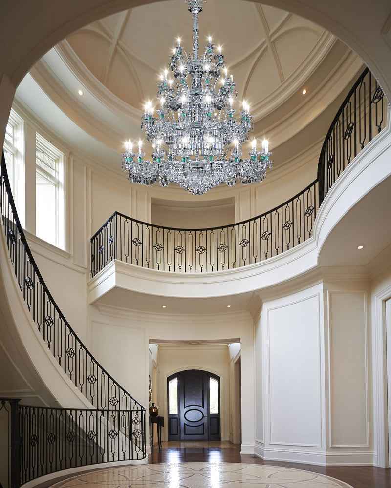 Lightsstory Series Classic Crystal chandelier | Translucent Hand-blown Crystal Handing Light Finish for Dining Rooms, Living Rooms and Bedroom