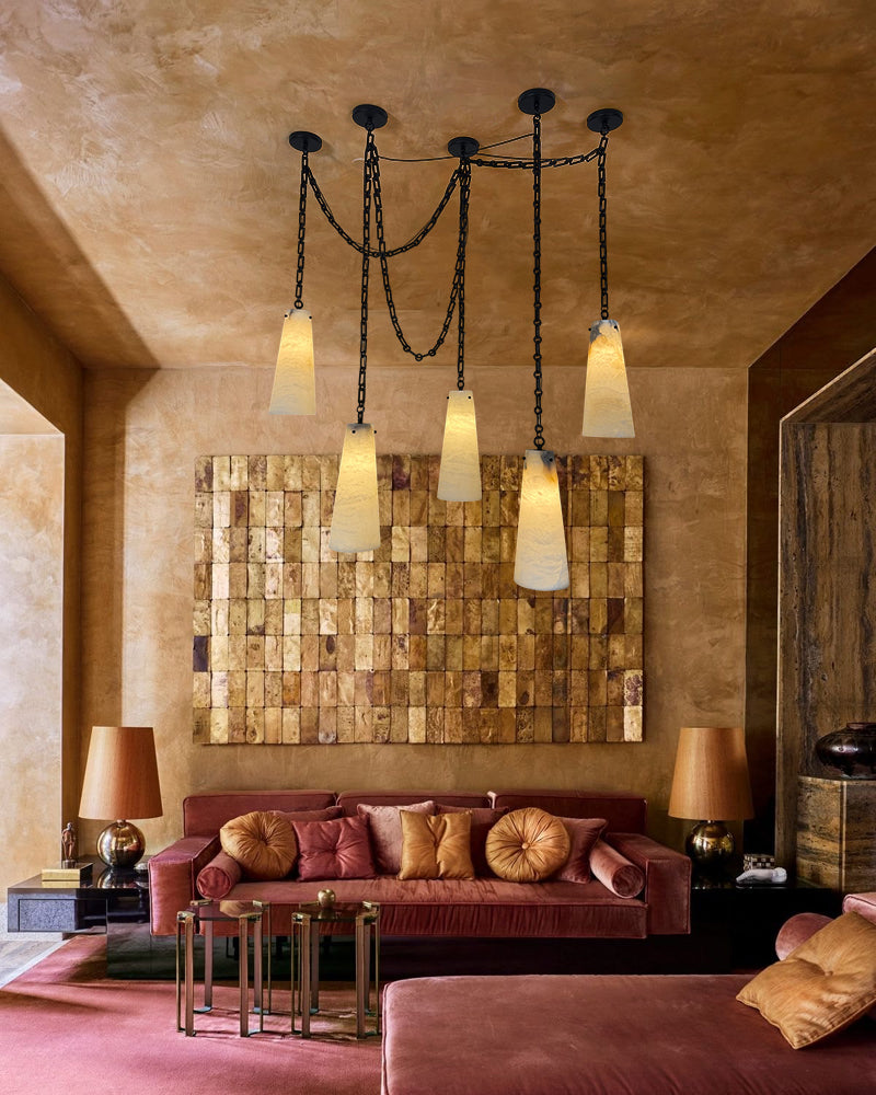 LightsStory Ethereal Alabaster Pendant Light - Statement Matte Black - LightsStory Chandeliers & Crystal Lighting - USA