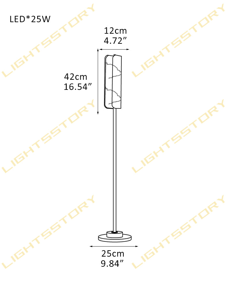 Alabaster Vertical Luminous Sail Panel Floor Lamp - Natural Spanish Alabaster Sail Panel, Serene Black Base & Stem - Bedroom & Living Rooms