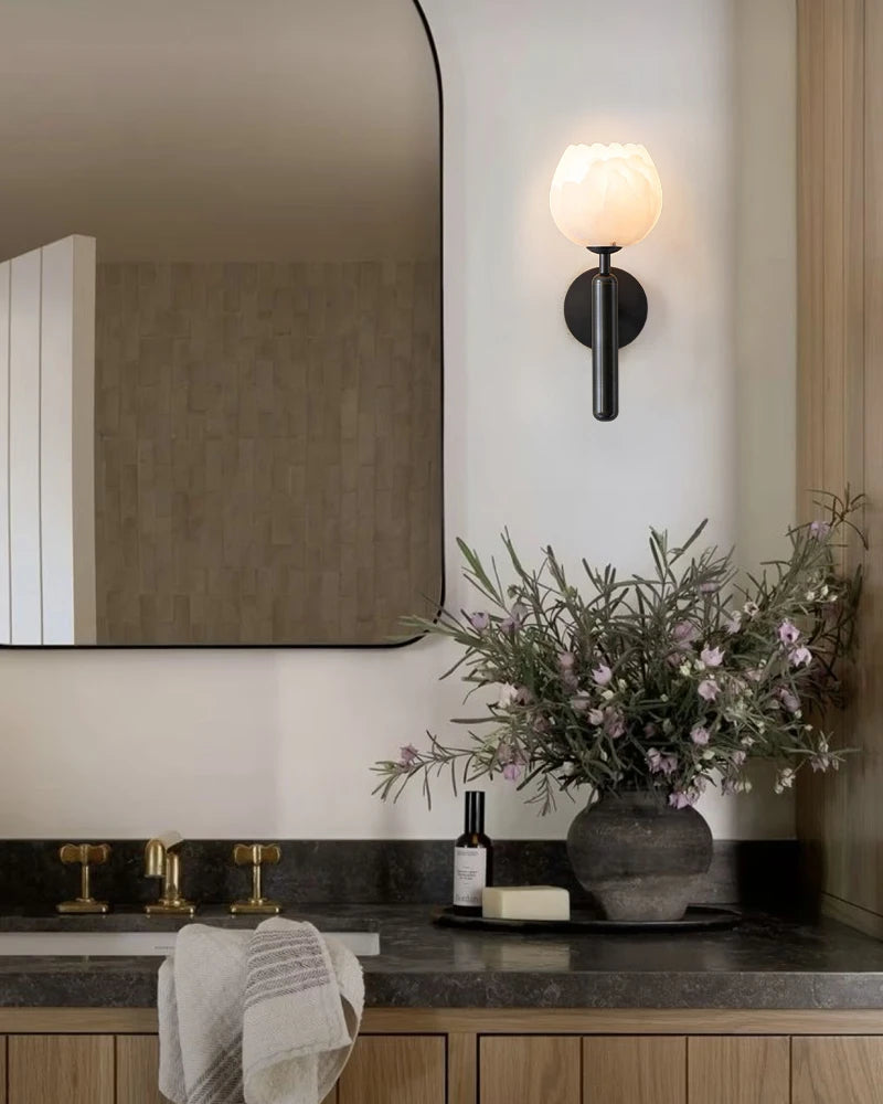 Lightstory Series Modern Alabaster Marble Pendant Lighting | 3/5/7/9 Lights Petal Bud with Gold or Black accents for Dining Room,Hotels American chandelier