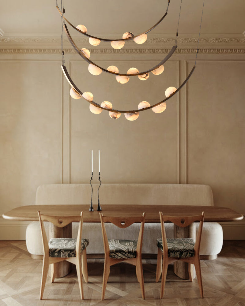 LightsStory Alabaster Drop-shaped Pendant Light - Statement Brass - LightsStory Chandeliers & Crystal Lighting - USA