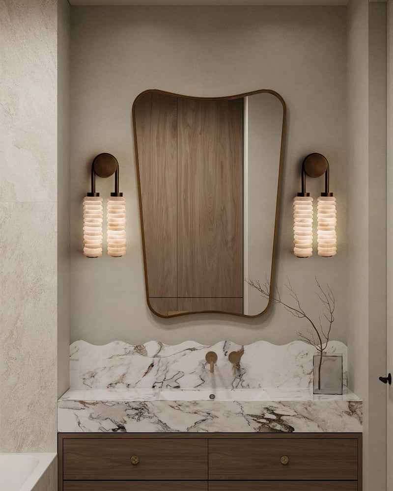 LightsStory Alabaster Round Wall Sconce - Serene White - Small