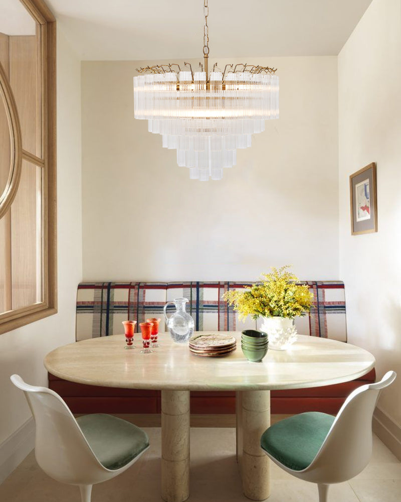 LightsStory Statement Multi-Tier Circular Cone Pendant Light - Tubular Glass