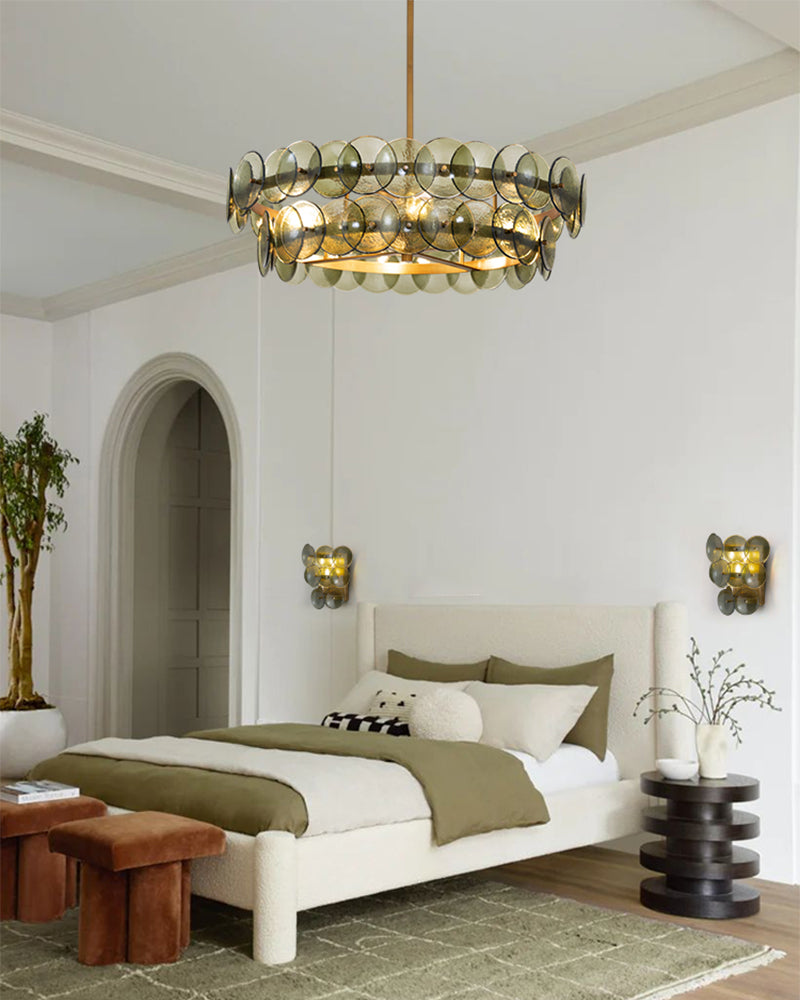 LightsStory Glass Multi-layer Round Chandelier - Art Decor