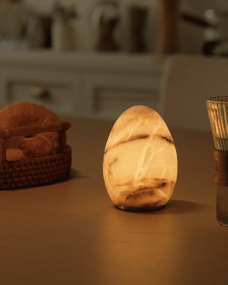 Wireless Alabaster Dimmable Table Lamp - Touch & Remote Control