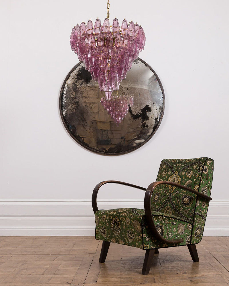 Modern Multi-Layer Murano Colorful Glass Round Chandelier Gold Framework for living room