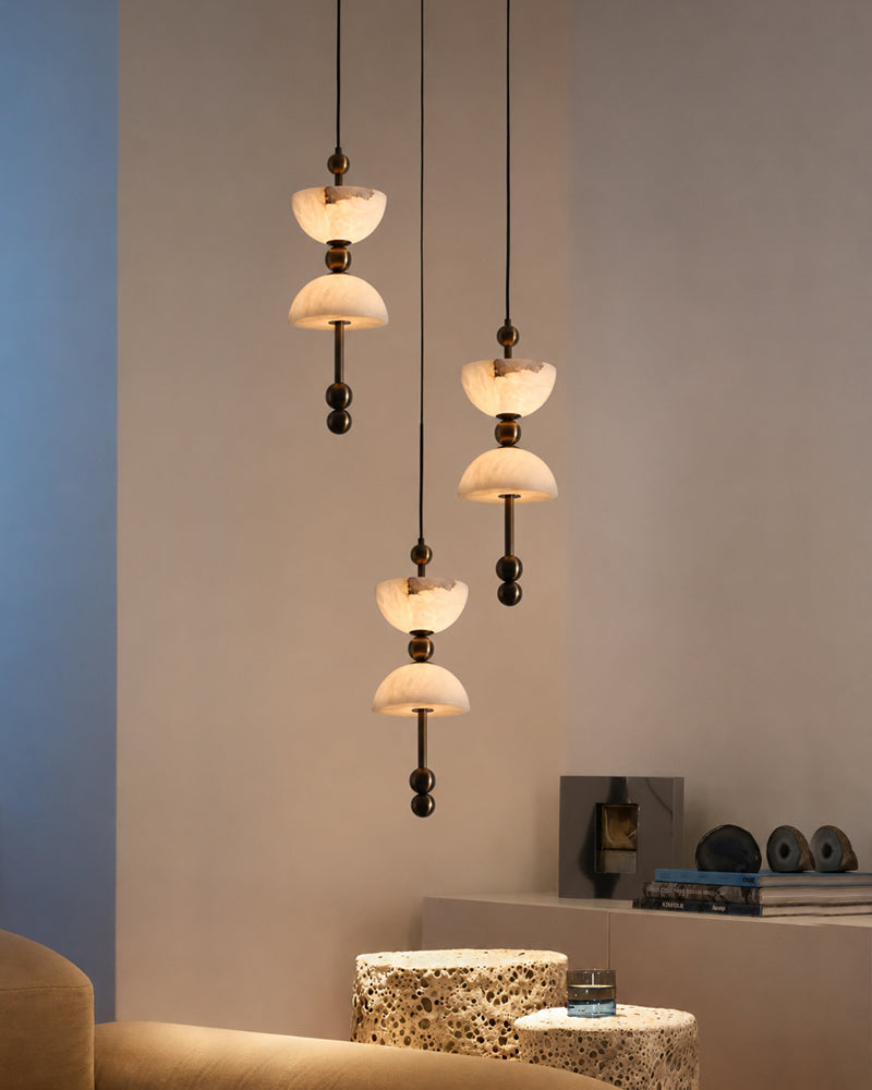LightsStory Alabaster Bowl Cluster Pendant Light - 1 to 9 Lights