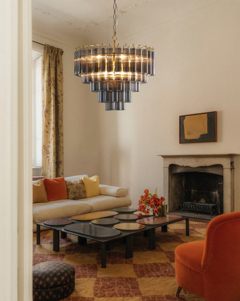 LightsStory Statement Multi-Tier Circular Cone Pendant Light - Tubular Glass