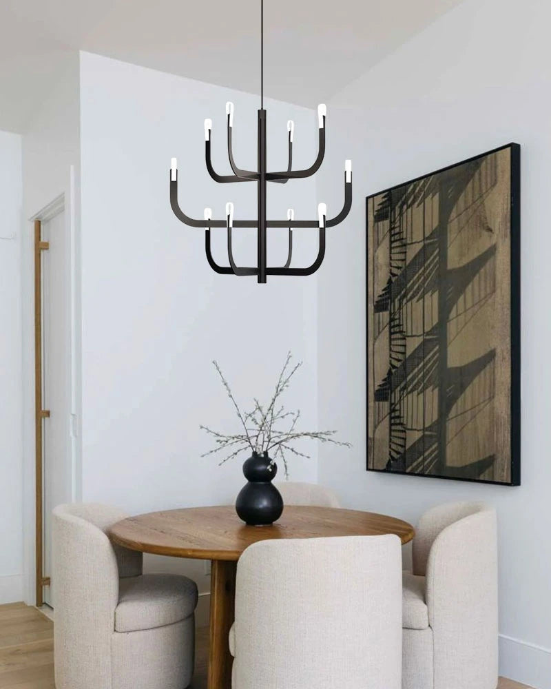 LightsStory Series Candlestick Design Chandelier with LED Lights for Dining rooms and Living Rooms American chandelier