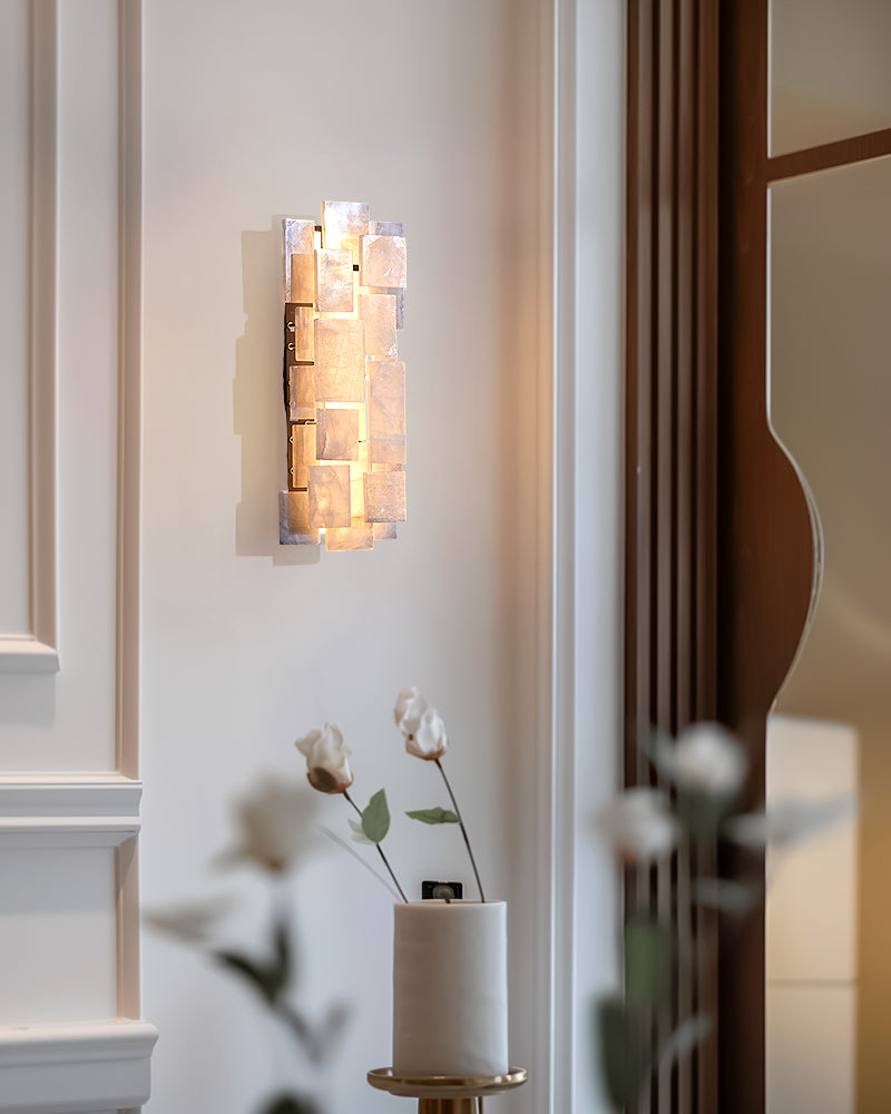 LightsStory Ethereal Calcite Wall Sconce - Linear Square Crystal - LightsStory Chandeliers & Crystal Lighting - USA