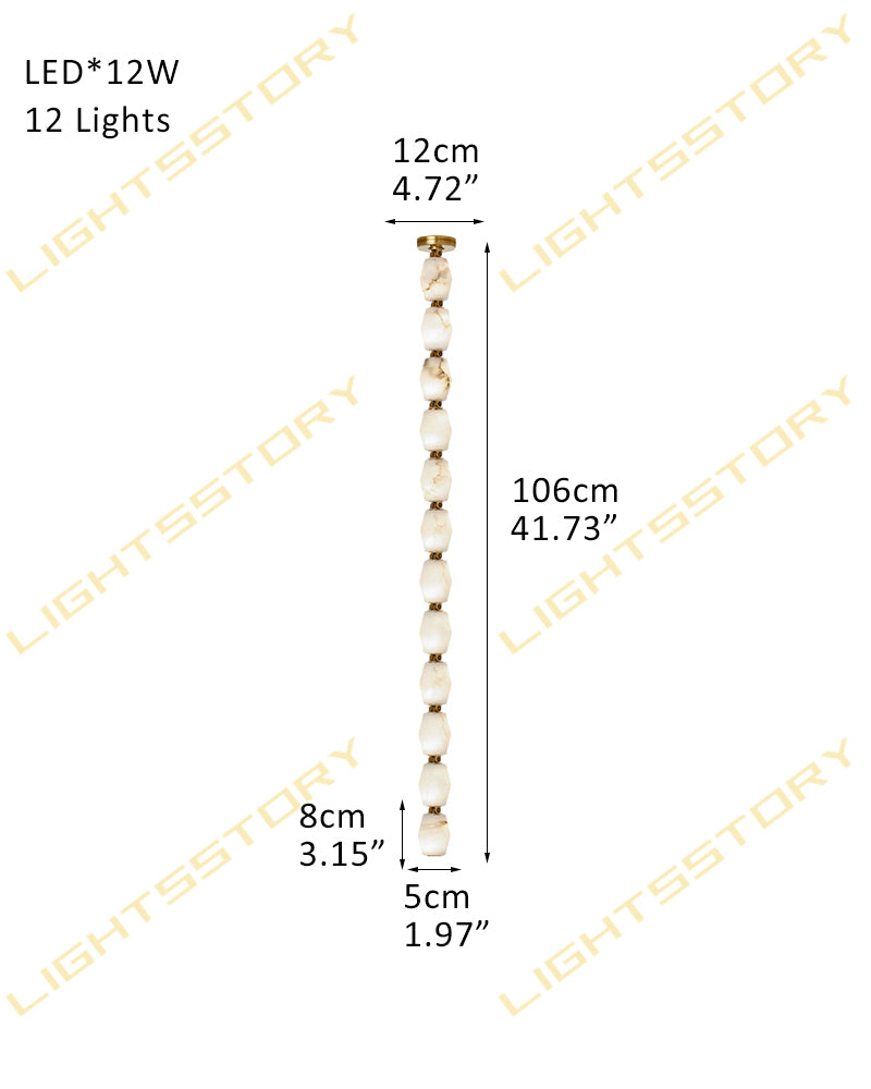 Clairval Series Geometric Chandelier | Linear LED Solid Brass Connectors and Integrated LED Modules, Natural Brass finish for Kitchen Islands and Dining Rooms 12-light-D5*H106CM D1.97"*H41.73" Brass American chandelier