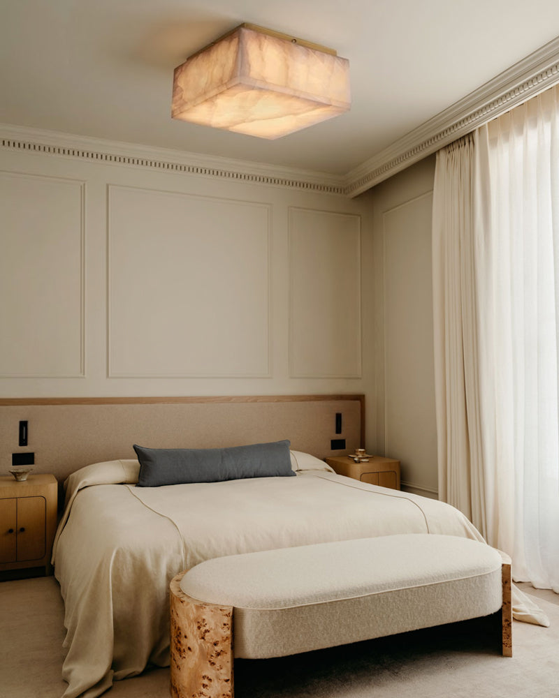 LightsStory Serene Alabaster Dome Ceiling Light - Natural Stone - LightsStory Chandeliers & Crystal Lighting - USA