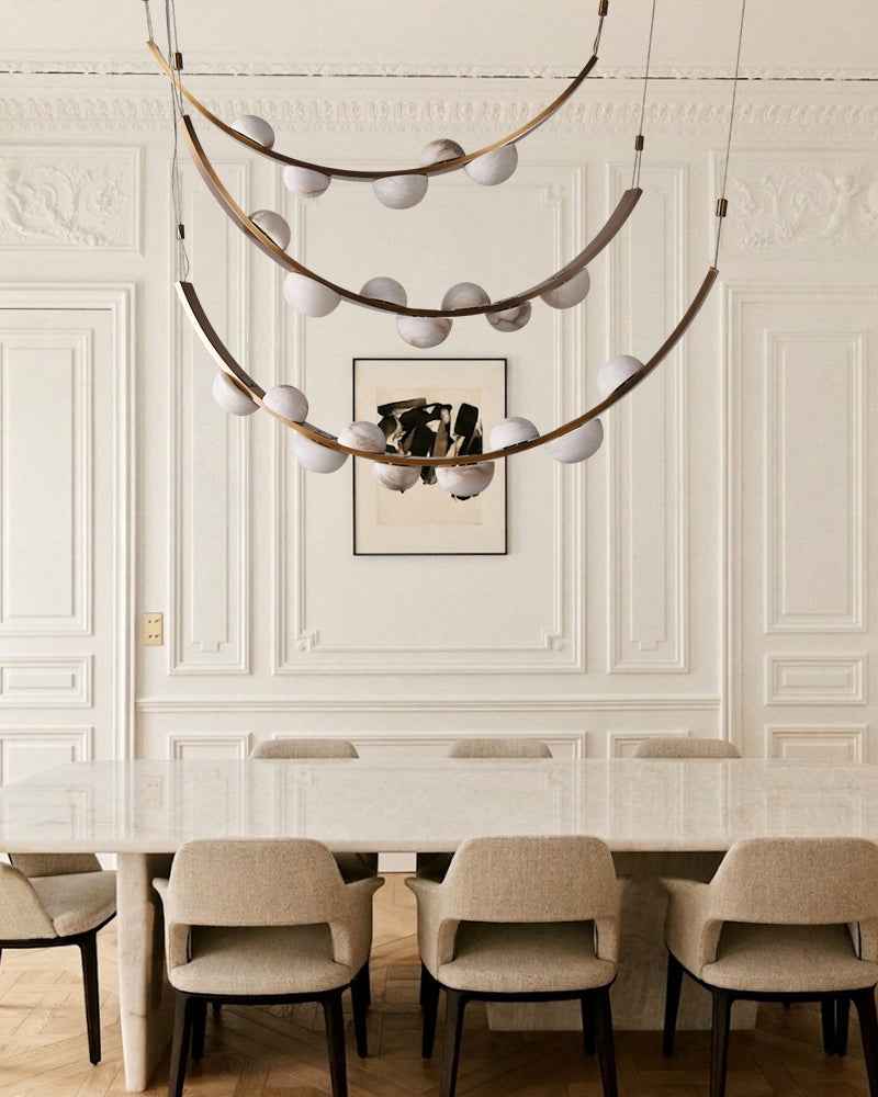 LightsStory Alabaster Art Curved Pendant Light - 1 to 3 Tiers