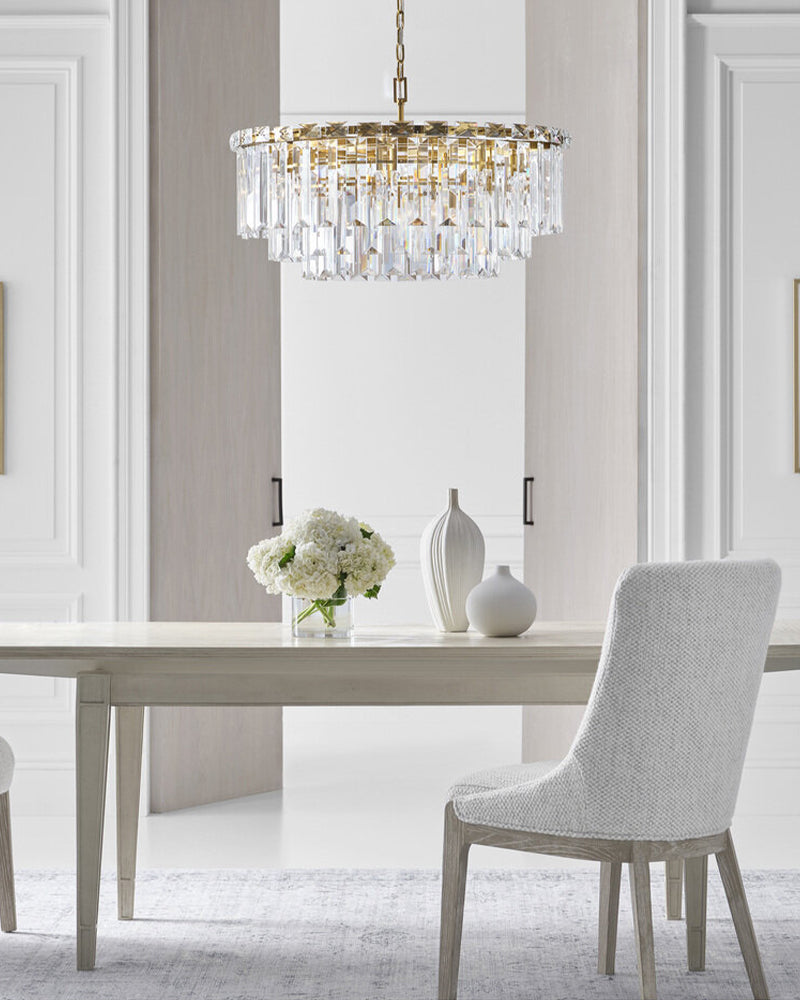 Luxe Arden Glass Crystal Lustre Round Chandelier Indoor Lightiing Gold/Black for living room