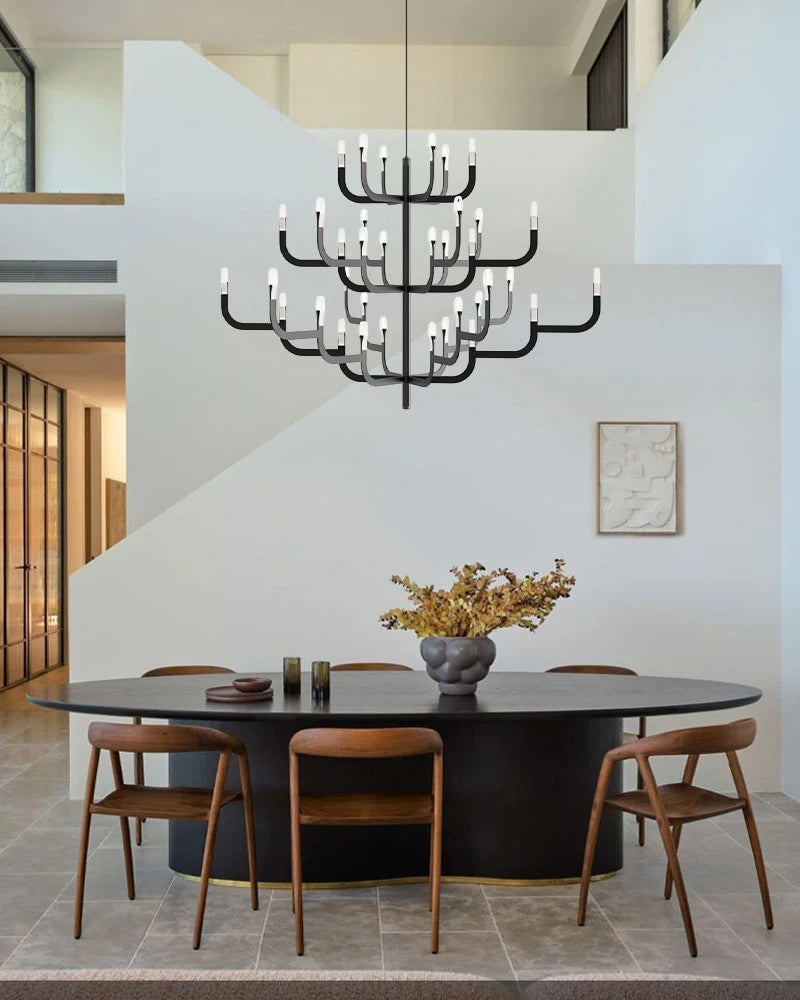 Retro Candlestick Design Chandelier with LED lighting for Dining rooms and living Rooms American chandelier