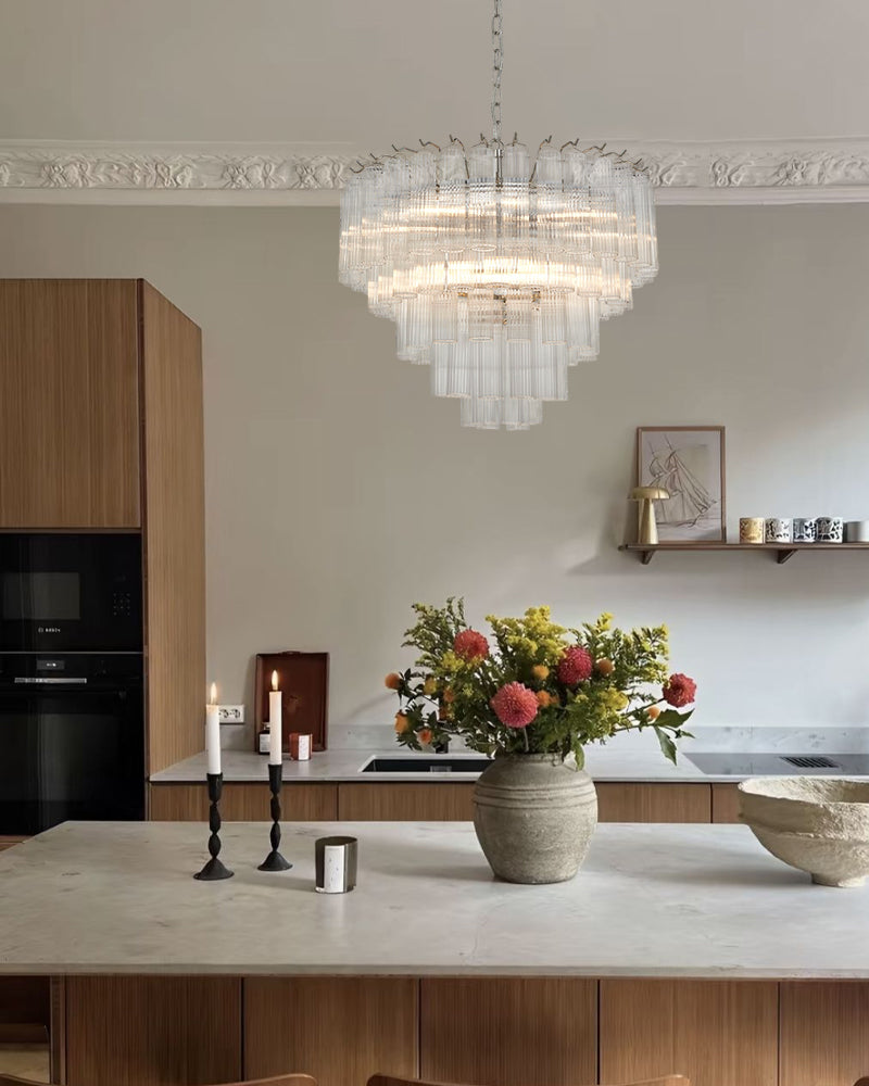 LightsStory Statement Multi-Tier Circular Cone Pendant Light - Tubular Glass