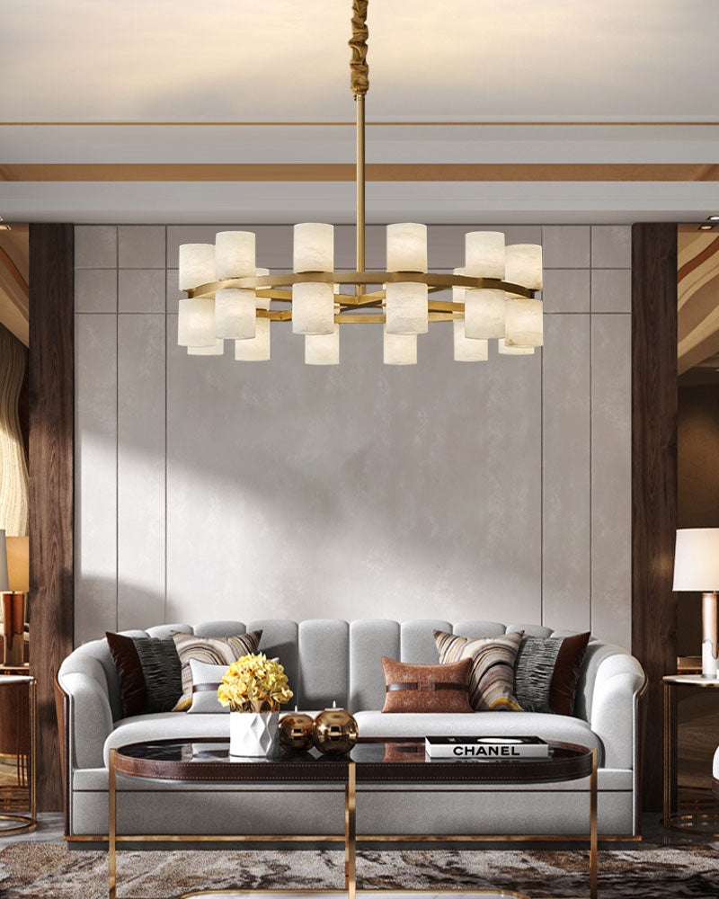 12 light chandelier lamps in brass