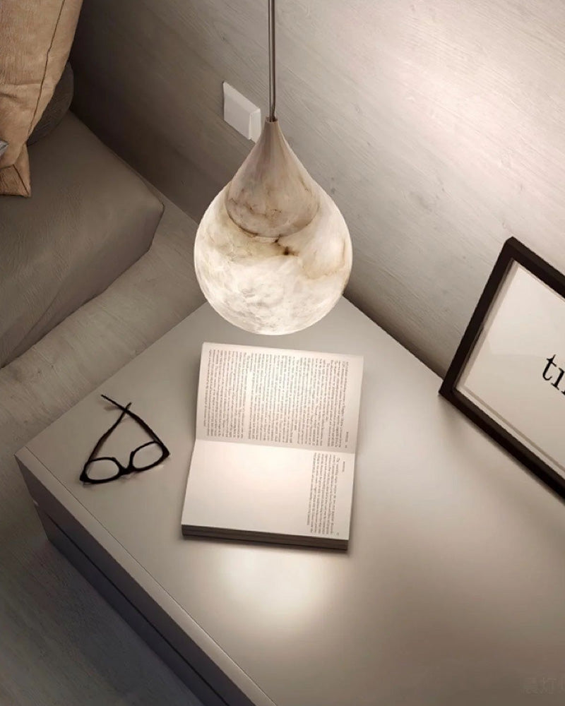 small marble pendant lamp for reading with stepless dimming