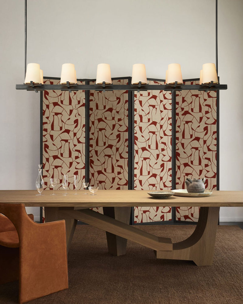 Pauillac Frabic Shade Round Chandelier 36" 48" 60" Lacquered Burnished Brass/Black American chandelier