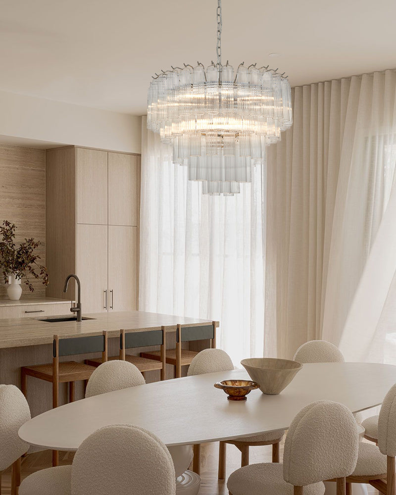 LightsStory Statement Multi-Tier Circular Cone Pendant Light - Tubular Glass