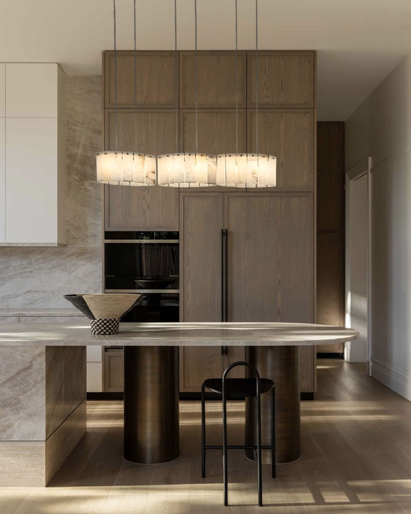 LightsStory Series Murano Swirl Ceiling Light Hand-Blown Alabaster with Brushed Brass Finish for Bedrooms, Kitchens, and Dining Rooms. Luxury Modern Chandelier