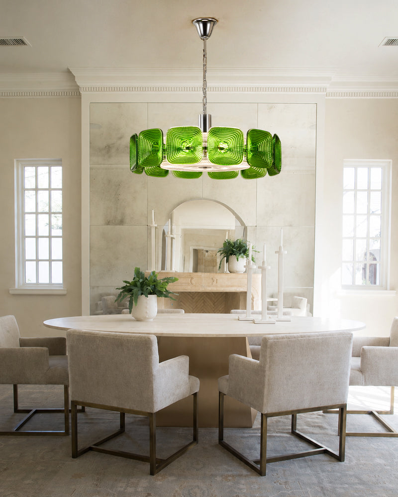 LightsStory Wave Glass Ring Statement Chandelier - Artisanal Glass