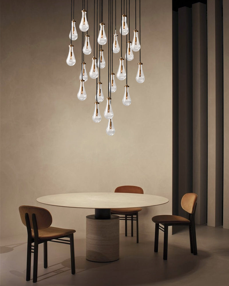 Modern Floating Crystal Raindrop Rectabgular Chandelier Wide 72"  for Dining Room
