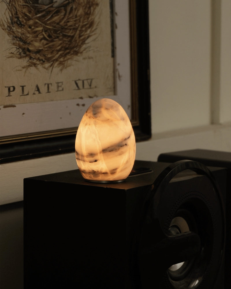 Wireless Alabaster Dimmable Table Lamp - Touch & Remote Control