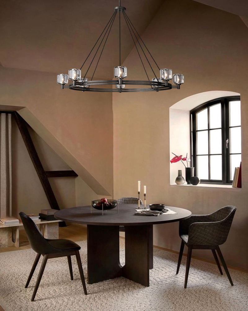 Luxury Large Crystal Chandeliers Round Brass Bronze Light Fixture for Living Room Decoration Lamparas