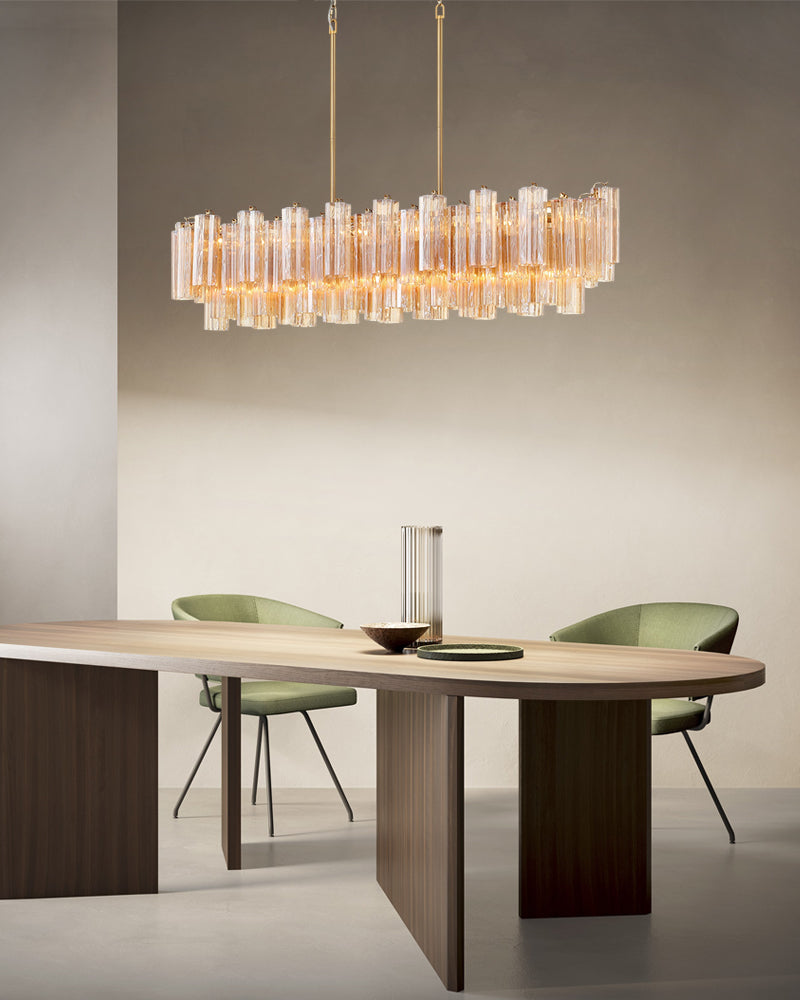 10/14/20/25 light Linear Large Murano Colorful Glass Chandelier in Brass/Chrome Hardwared Luxury Modern Chandelier