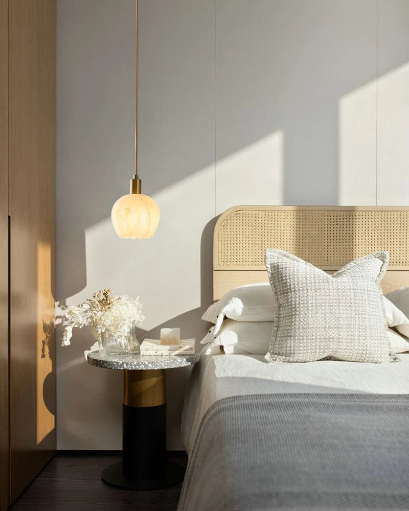 Lightstory Series Modern Alabaster Marble Pendant Lighting | 3/5/7/9 Lights Petal Bud with Gold or Black accents for Dining Room,Hotels American chandelier