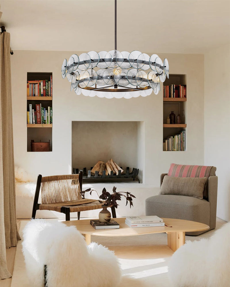 LightsStory Glass Multi-layer Round Chandelier - Art Decor