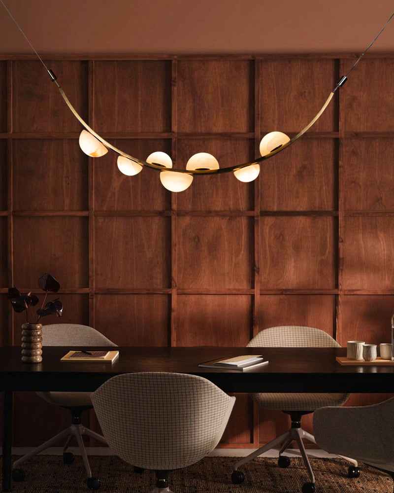 LightsStory Alabaster Art Curved Pendant Light - 1 to 3 Tiers
