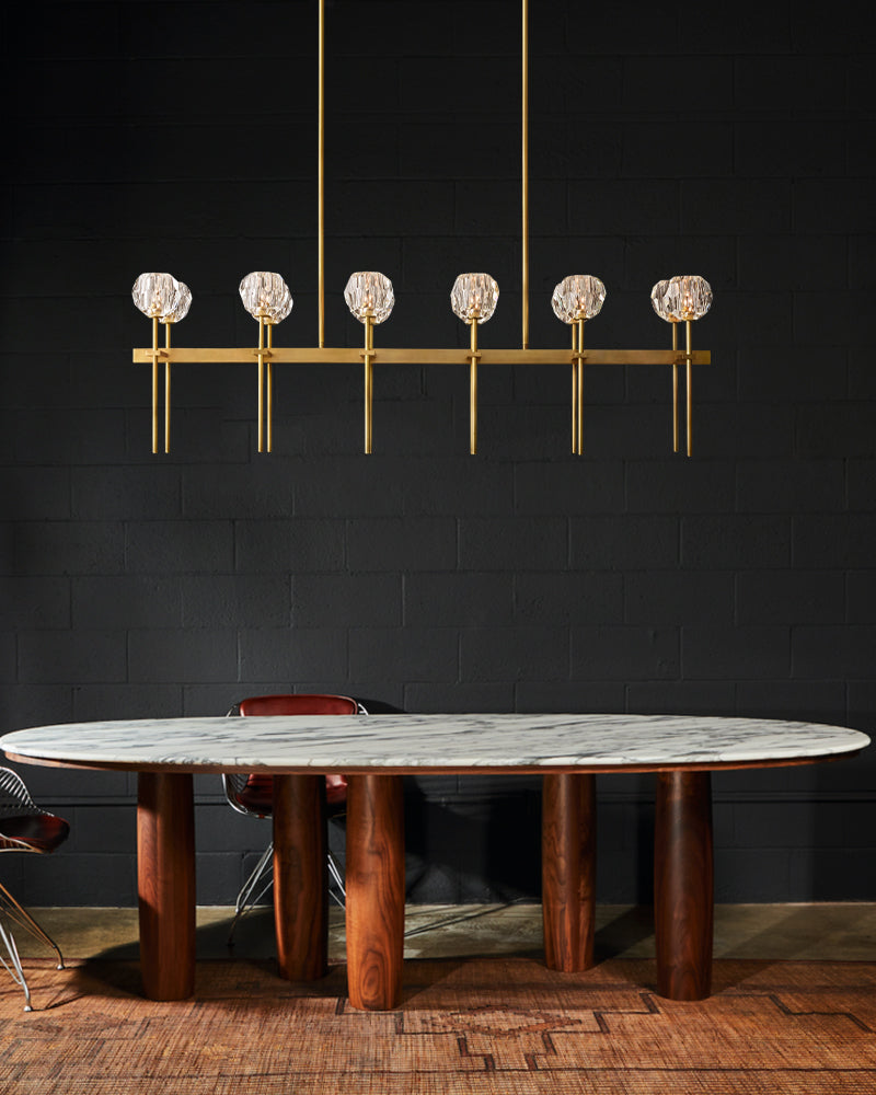 Modern Double Layer Crystal Pendant Lighting with Adjustable Cord for Dining room Modern Pendant lamp