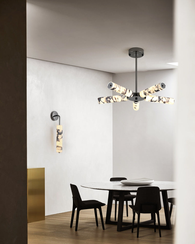 Modern Luxury LED Marble Linear Suspension Light Wide 36" 48" 60" for Kitchen Island Luxury Modern Chandelier