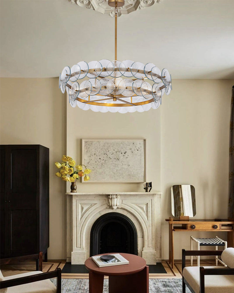 LightsStory Glass Multi-layer Round Chandelier - Art Decor