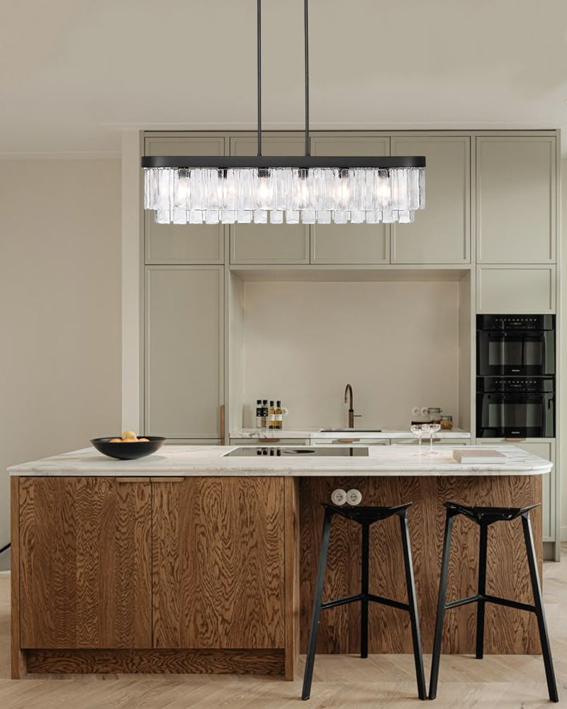 Clear Glass Multi-tier Black/Golden Chandelier Lighting for Living room - Luxury Cirara Collection