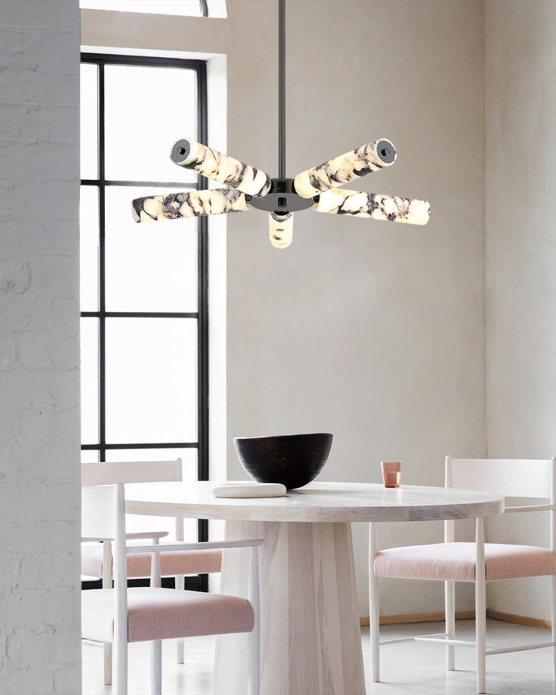 Modern Luxury LED Marble Linear Suspension Light Wide 36" 48" 60" for Kitchen Island Luxury Modern Chandelier