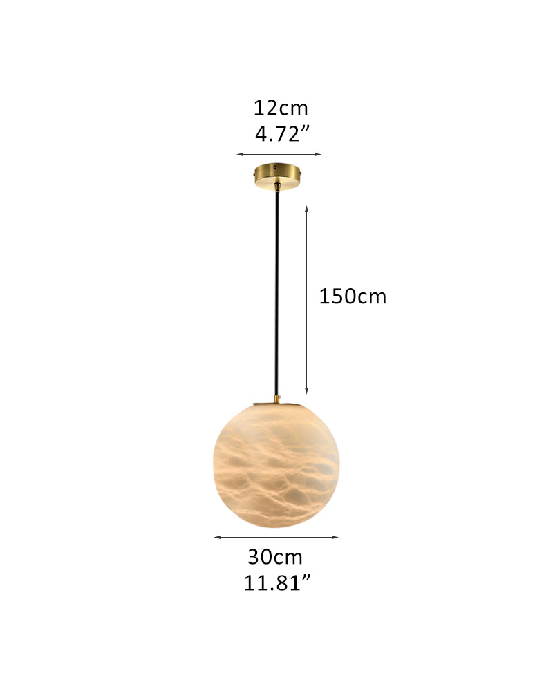 Sculpted Cluster Alabaster Pendant Lamp Collection,9-light, White & Golden Cord 150cm