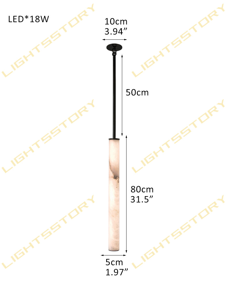 Callisto Horizontal Lighting LED Minimalist Linear Strip Alabaster Pendant Lamp for Dining Table