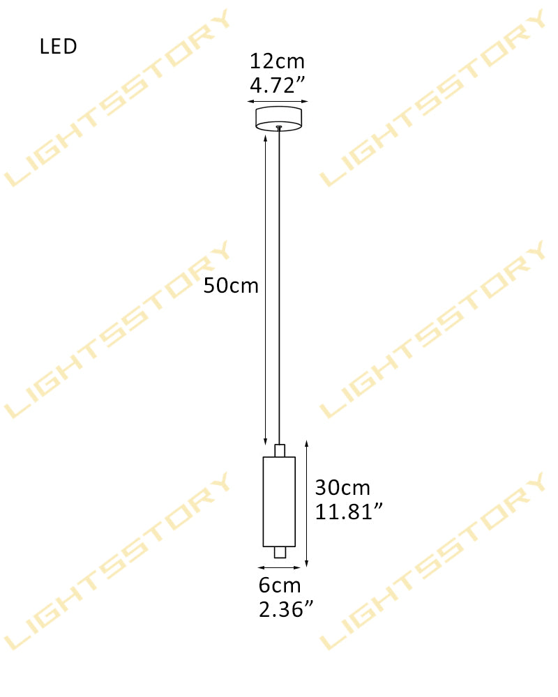 Alabaster cylinder cluster pendant light with one light, 11.81 inches long and 2.36 inches wide.