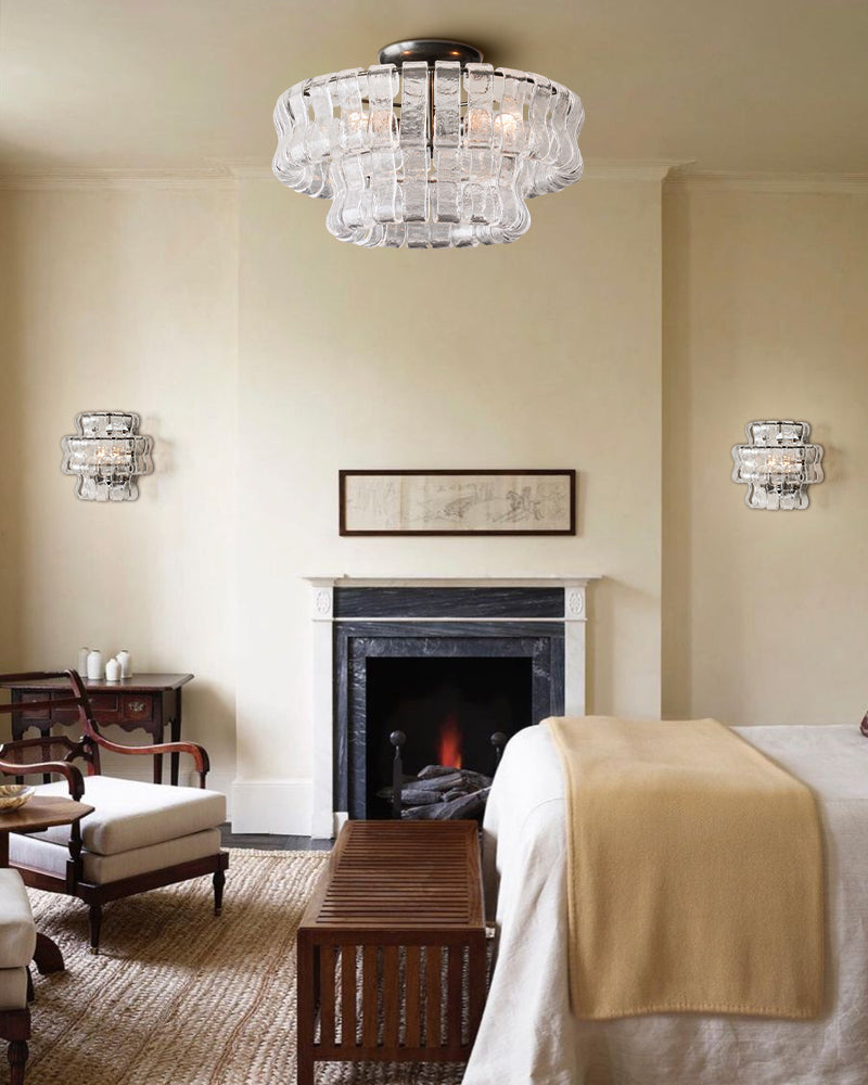 Art Glass 2 tier Ghiaccio ceiling lighting