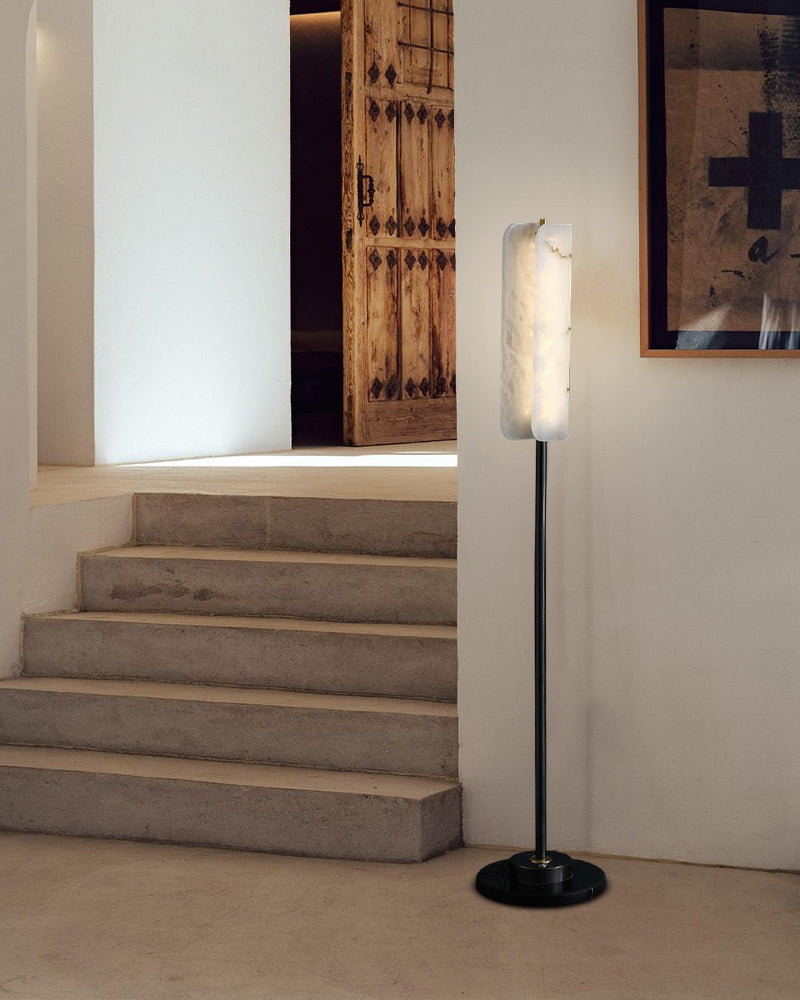 Nordic Marble Unique Design LED Modern White Stone High Standing Floor Lamps Height 59" Modern Art Design Floor Lamp