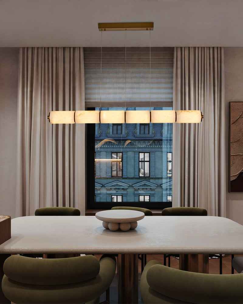 LightsStory Series Linear Chandelier | Natural Handmade Alabaster with Gold Metal Finish for Kitchens Island, Living Rooms and Bedrooms (Copy)