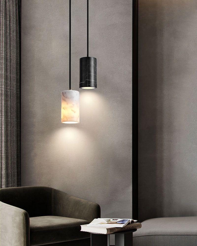 LightsStory Series Geometric Pendant Light | Cylindrical Solid Marble and Premium Aluminum, Premium Matte Finish for Kitchen Islands and Dining Tables Modern Pendant lamp